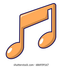 Music note icon. Cartoon illustration of music note vector icon for web design