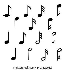 Music note Icon collection Vector Illustration can Change colour - Vector
