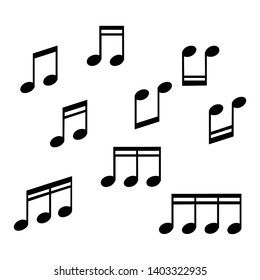 Music note Icon collection Vector Illustration can Change colour - Vector
