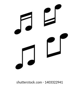 Music note Icon collection Vector Illustration can Change colour - Vector