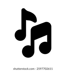 Music note icon color editable on white background