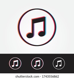 music note icon in colored style. Sound media concept for app and web, vector illustration isolated on white background. Audio business concept.