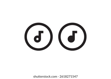 Vector gráfico de comparación de íconos de notas musicales