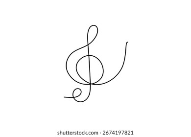 Music Note Symbol durchgehende einzeilige Zeichnung und minimalistischen Stil isolieren Umriss Vektorgrafik