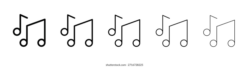 Diseño del icono de la nota de la música, logotipo, App, interfaz de usuario. Ilustración vectorial, EPS