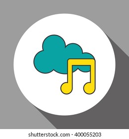 music note icon design, vector illustration
