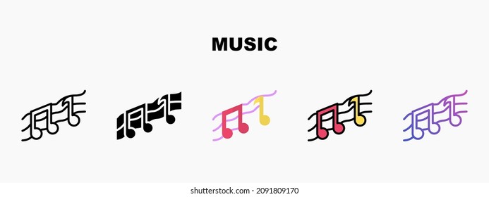 Music note icon designed in outline flat glyph filled line and gradient. Perfect for website mobile app presentation and any other projects. Enjoy this icon for your project.