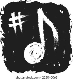 music note icon doodle vector