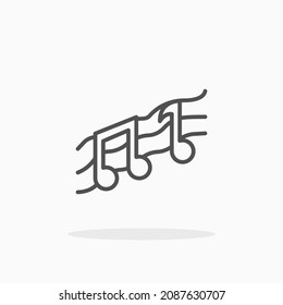 Icono de nota musical. Estroque editable y píxel perfecto. Estilo de esquema. Ilustración vectorial. Disfruta de este icono para tu proyecto.