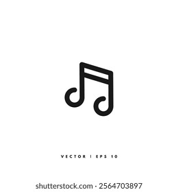 Music Note Icon. Editable Stroke