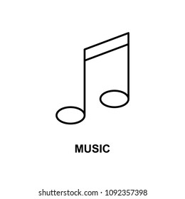 music note icon. Element of simple web icon with name for mobile concept and web apps. Thin line music note icon can be used for web and mobile on white background