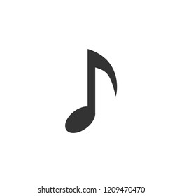 Music note. Icon Flat