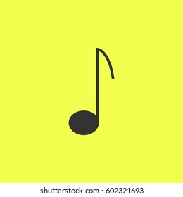 Music note icon flat. 