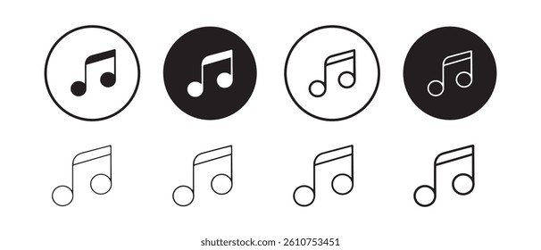 Music note icon Flat art illustration in outline.