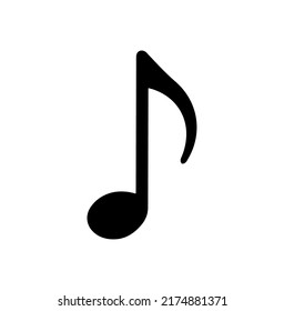 Music note icon flat design. 8 note for music apps, print and websites - stock vector illustration