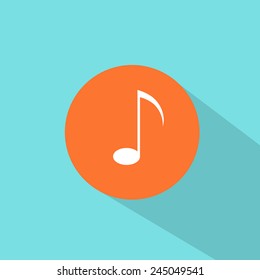 music note icon flat design vector illustration