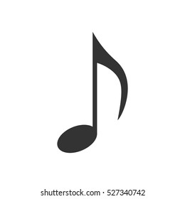 Music note icon flat. Illustration isolated vector sign symbol