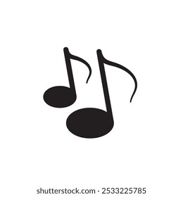 Music note icon Flat simple outline set