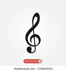 Notensymbol im flachen Stil. Sound Media Konzept für App und Web, Vektorgrafik isoliert auf weißem Hintergrund. Audiobusiness-Konzept
