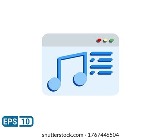 icono de nota musical en estilo plano. ilustración vectorial para gráfico, sitio web, interfaz de usuario aislada en fondo blanco. EPS 10