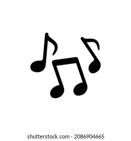 Music note icon in flat style. Song vector illustration on white isolated background. Musician sign business concept.