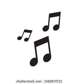 music note icon flat vector  illustration isolated on white background