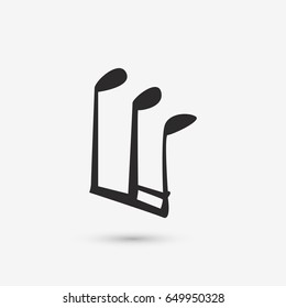 Music note Icon. Flat vector stock illustration