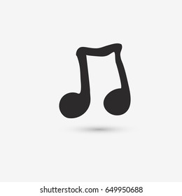 Music note Icon. Flat vector stock illustration