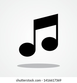 Music Note Icon with Gray Shadow