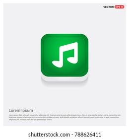Music Note Icon Green Web Button