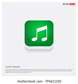 Music note icon Green Web Button