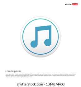 Music note icon Hexa White Background icon template