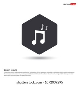 Music note icon Hexa White Background icon template