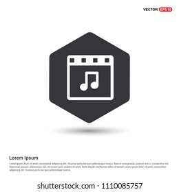 Music note icon Hexa White Background icon template - Free vector icon