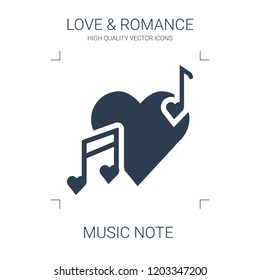 music note icon. high quality filled music note icon on white background. from love romance collection flat trendy vector music note symbol. use for web and mobile
