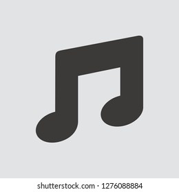 Music note icon isolated of flat style. Vector illustration.