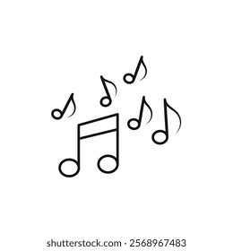 Music note icon Isolated flat vector in outline