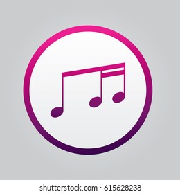 Music Note Icon. Isolated Flat Design