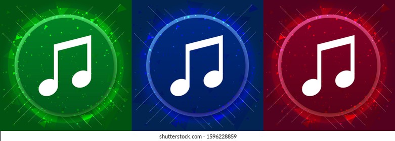Music note icon isolated on elegant modern design abstract buttons set illustration