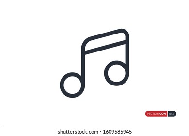Music Note Icon isolated on white background. Flat Vector Icon Design Template Element
