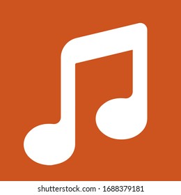 Music note icon isolated on red background. Vector illustration, EPS 10.