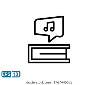 Symbol für Musik einzeln auf weißem Hintergrund. Vektorgrafik im Linienstil. EPS10