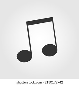 Icono de nota musical aislado en fondo blanco. Ilustración del vector