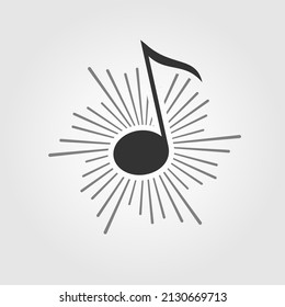 Music note icon isolated on white background. Vector illustration