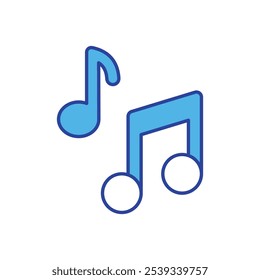 Music Note icon isolated on a white background. Vector illustration.