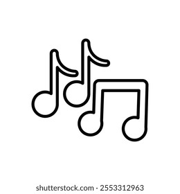 Music note icon isolated on white background