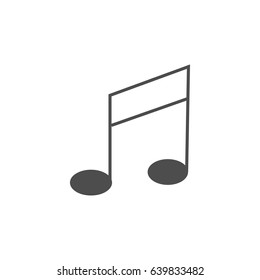 Music note icon isolated on white background, flat style. Creative symbol for your web site design, logo, app, UI. Vector illustration. 