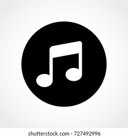 Music note Icon Isolated on White Background
