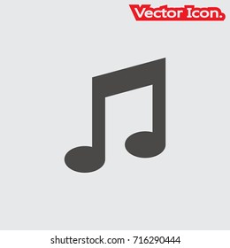 music note icon isolated sign symbol and flat style for app, web and digital design. Vector illustration.