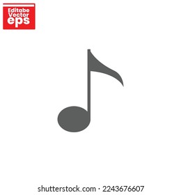 Musik-Notensymbol einzeln auf weißem Hintergrund